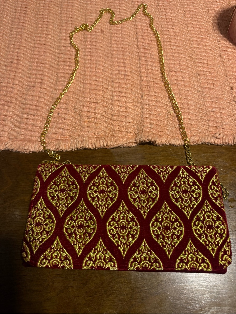Shiraleah Red and Gold Embroidered Evening Clutch